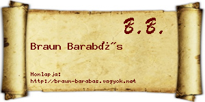 Braun Barabás névjegykártya